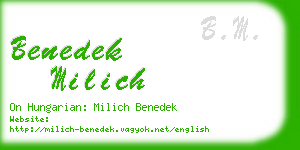 benedek milich business card